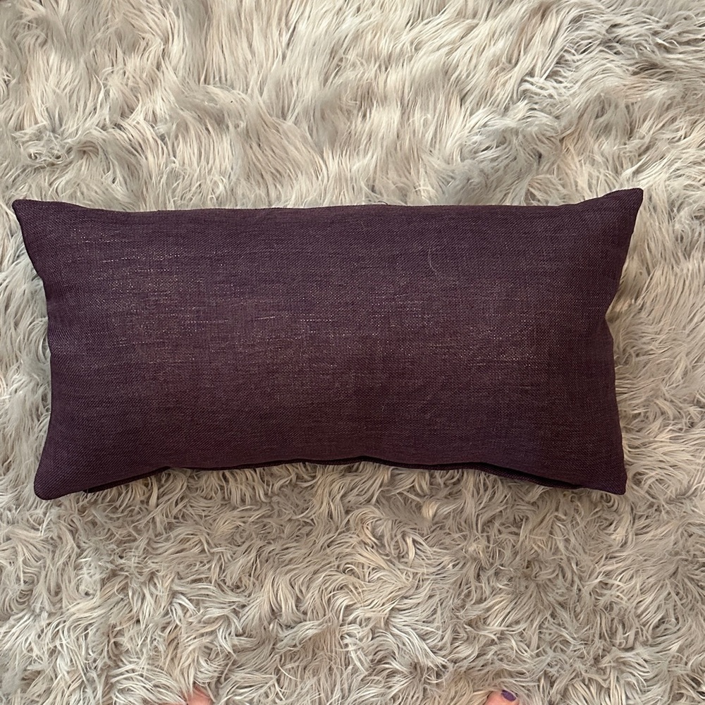 Elegant Purple Pillow with Gold Accents